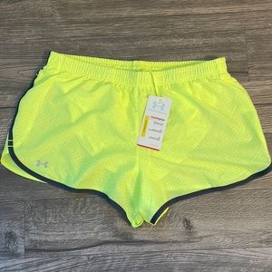 Under armour womens running shorts size medium neon yellow